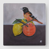 De rustige pose van de Oriole Schilderij van Alfre Vierkante Klok (Voorkant)