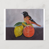 De rustige pose van de oriool Schilderij van Alfre Briefkaart (Voorkant)