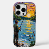 De rustige wateren van Sunset Angler Case-Mate iPhone Case (Achterkant)