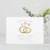 de rustige waterverf trouwring sparen de datum (Staand voorkant)