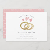 de rustige waterverf trouwring sparen de datum (Voorkant / Achterkant)