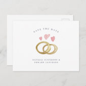 de rustige waterverf trouwring sparen de datum briefkaart (Voorkant / Achterkant)