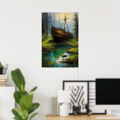 De rustplaats van het houten schip poster (Thuiskantoor)