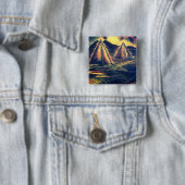 De rustplaats vierkante button 5,1 cm (In situ)