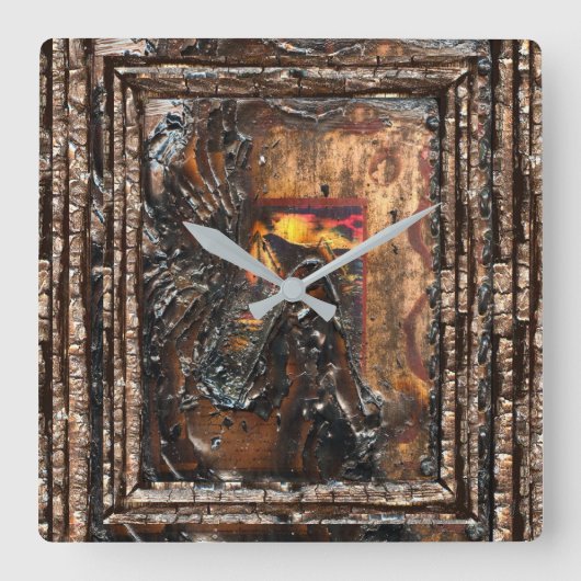 De rustplaats vierkante klok (Voorkant)