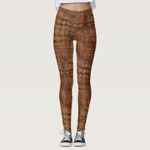 De ruwe Korrel van het Eiken Hout van de Kastanje Leggings