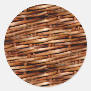 De ruwe Rieten Mand ziet eruit Ronde Sticker