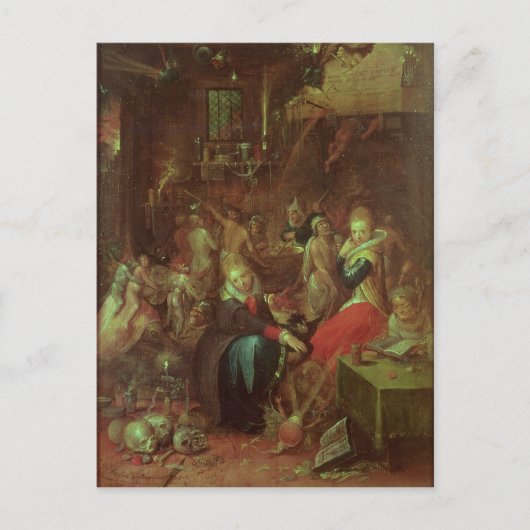 De Sabbat van de Witches, 1606 Briefkaart (Voorkant)