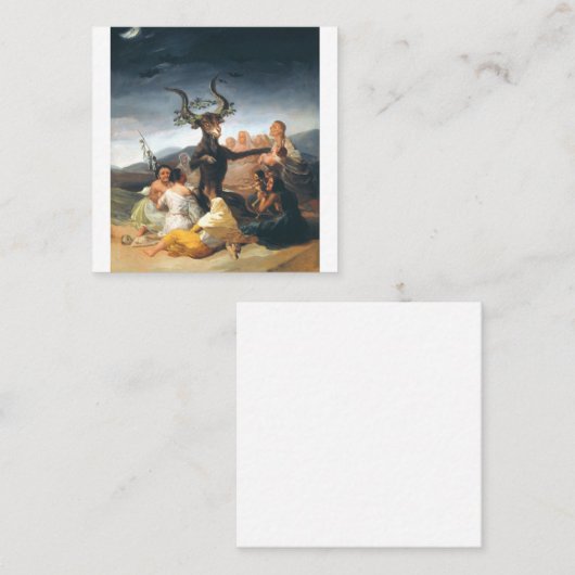 De Sabbat van heksen Francisco Goya Vierkante Visitekaartje (Voorkant / Achterkant)