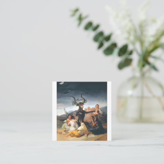 De Sabbat van heksen Francisco Goya Vierkante Visitekaartje (Staand voorkant)