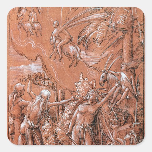 De Sabbat verlaten, 1506 Vierkante Sticker (Voorkant)