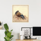 DE SACRED BEETLE - Insect Book Illustration Poster (Thuiskantoor)