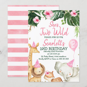 De Safari Dieren van meisjes Ze is twee Wilde Dage Kaart