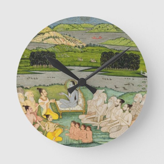 De sage Shuku Deva die koning Parikshit en een Ronde Klok (Voorkant)