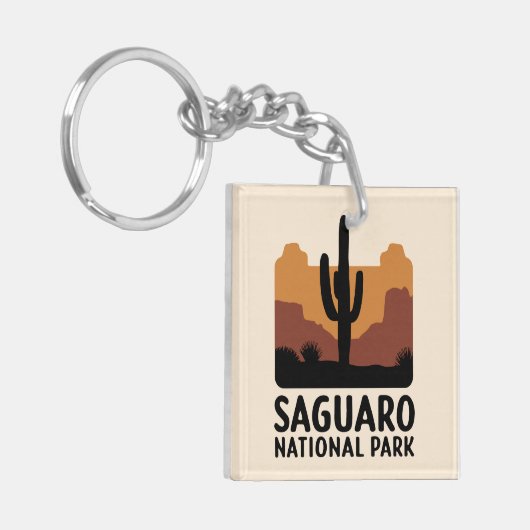 De Saguaro Cactus Sleutelhanger (Voorkant Links)