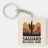 De Saguaro Cactus Sleutelhanger (Voorkant)