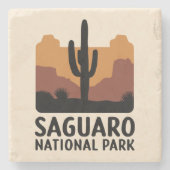 De Saguaro Cactus Stenen Onderzetter (Voorkant)
