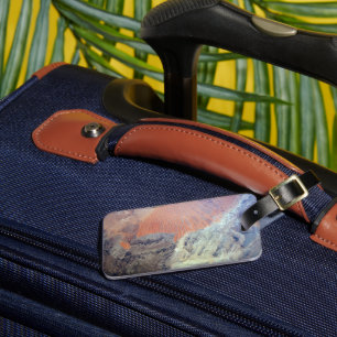 De Saharawoestijn in Algerije, Noord-Afrika. Bagagelabel