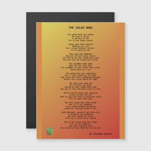 De salad Bowl Magnetic Kaart (Voorkant / Achterkant)