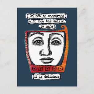 De salami is heerlijk Briefkaart