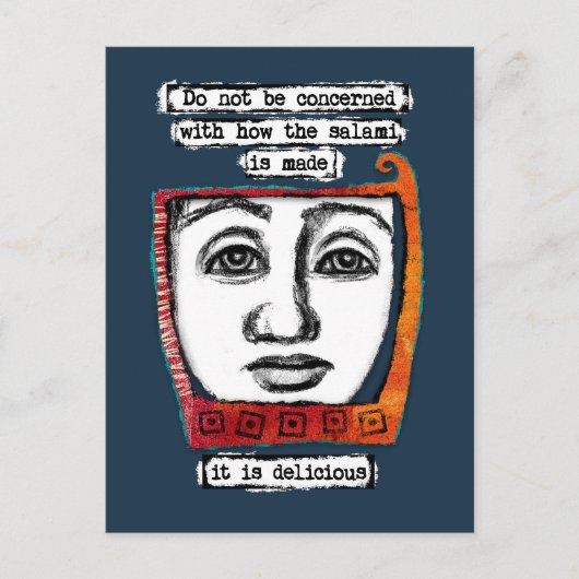 De salami is heerlijk Briefkaart (Voorkant)