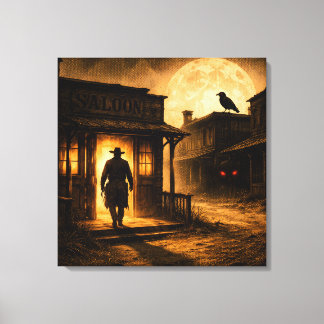 De Saloon Schaduw: Gotische Grens Ingang Canvas Afdruk