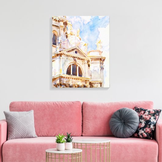 De Salute, Venetië, van John Singer Canvas Afdruk (Insitu (Woonkamer))