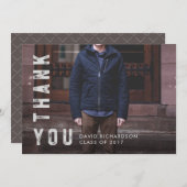De samengedrukte Tekst Afstuderen Dank u met Foto Bedankkaart (Voorkant / Achterkant)