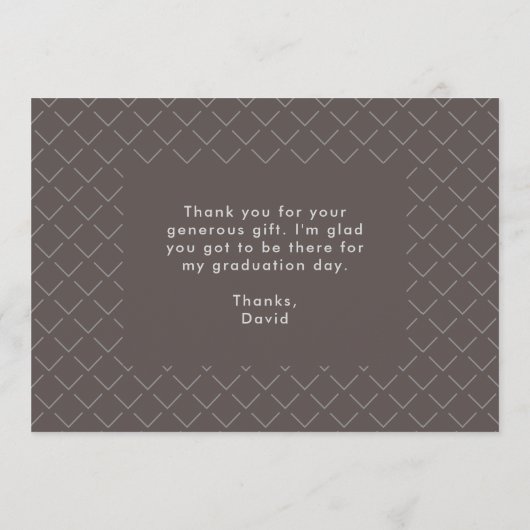 De samengedrukte Tekst Afstuderen Dank u met Foto Bedankkaart (Achterkant)