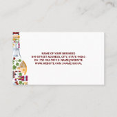 De samenstelling van de fles wijn visitekaartje (Achterkant)