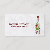 De samenstelling van de fles wijn visitekaartje (Voorkant)