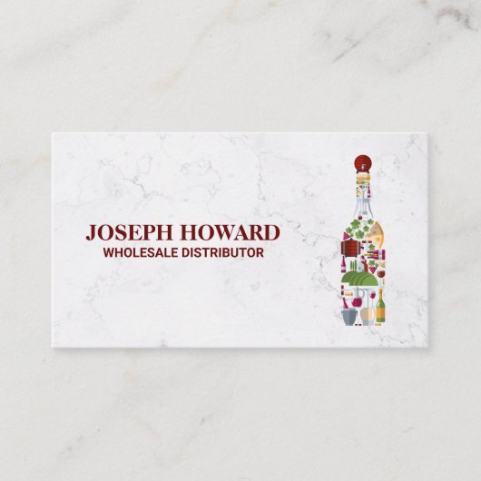 De samenstelling van de fles wijn visitekaartje (Voorkant)