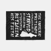 De samoerai doet alsof hij wijs uitgehongerd is fleece deken (Voorkant (Horizontaal))