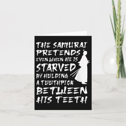 De samoerai doet alsof hij wijs uitgehongerd is kaart (Voorkant)