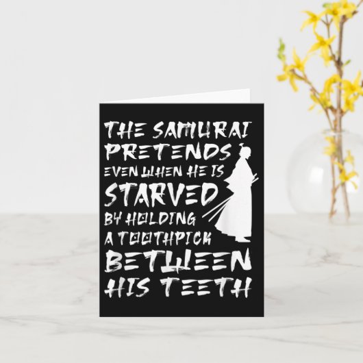 De samoerai doet alsof hij wijs uitgehongerd is kaart (Gele Bloem)