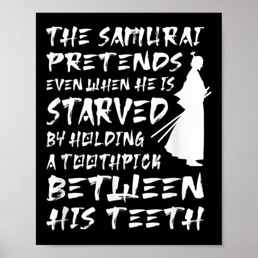 De samoerai doet alsof hij wijs uitgehongerd is poster (Voorkant)
