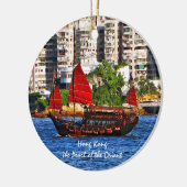 De Sampan van Hong Kong de Parel van het Oosten Keramisch Ornament (Links)