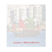 De Sampan van Hong Kong de Parel van het Oosten Notitieblok (Voorkant)