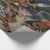 De samurai-strijders Tadanori en Noritsune Cadeaupapier (Hoek)