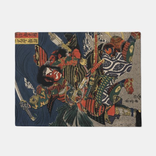 De samurai-strijders Tadanori en Noritsune Deurmat (Voorkant)