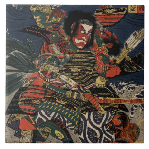 De samurai-strijders Tadanori en Noritsune Tegeltje