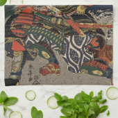 De samurai-strijders Tadanori en Noritsune Theedoek (Gevouwen)