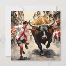 De San Fermin-optocht in Spanje Feestdagenkaart