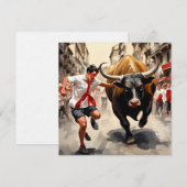 De San Fermin parade in Spanje Feestdagenkaart (Voorkant / Achterkant)