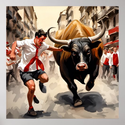 De San Fermin parade in Spanje Print (Voorkant)