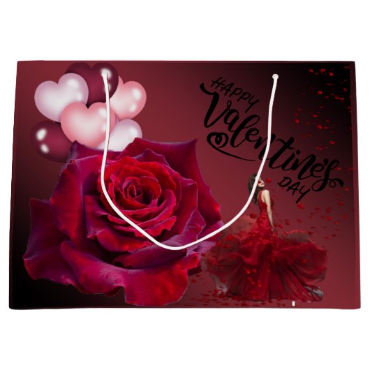 de San Valentín con rosas Groot Cadeauzakje (Voorkant)