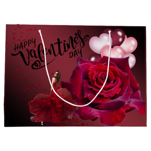 de San Valentín con rosas Groot Cadeauzakje (Achterkant)