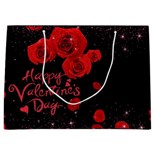 de  San Valentín con rosas rojas Groot Cadeauzakje (Voorkant)