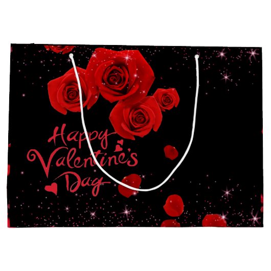 de  San Valentín con rosas rojas Groot Cadeauzakje (Achterkant)