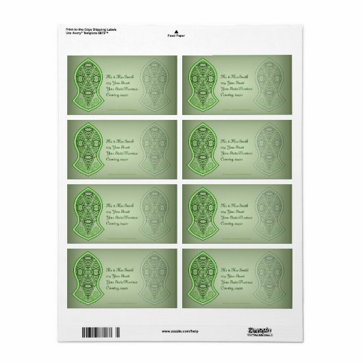 De sandaal van de profeet (groen) etiket (Full Sheet)